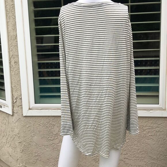 Gibson White/Blue Stripes Long Sleeve Top Sz L - Picture 6 of 8